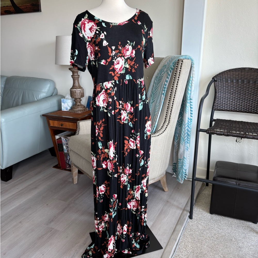 2XL Floral Maxi Dress